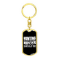 Hunting Hunter Keychain Stainless Steel or 18k Gold Dog Tag Keyring-Express Your Love Gifts