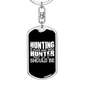 Hunting Hunter Keychain Stainless Steel or 18k Gold Dog Tag Keyring-Express Your Love Gifts