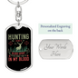 Hunting In The Blood Keychain Stainless Steel or 18k Gold Dog Tag Keyring-Express Your Love Gifts