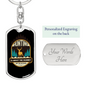 Hunting Is About The Journey Keychain Stainless Steel or 18k Gold Dog Tag Keyring-Express Your Love Gifts