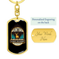Hunting Is About The Journey Keychain Stainless Steel or 18k Gold Dog Tag Keyring-Express Your Love Gifts