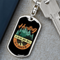 Hunting Is Alive And Well Keychain Stainless Steel or 18k Gold Dog Tag Keyring-Express Your Love Gifts