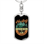 Hunting Is Alive And Well Keychain Stainless Steel or 18k Gold Dog Tag Keyring-Express Your Love Gifts