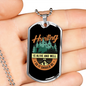 Hunting Is Alive And Well Necklace Stainless Steel or 18k Gold Dog Tag 24" Chain-Express Your Love Gifts