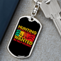 Hunting Is An Addiction Keychain Stainless Steel or 18k Gold Dog Tag Keyring-Express Your Love Gifts