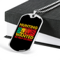 Hunting Is An Addiction Necklace Stainless Steel or 18k Gold Dog Tag 24" Chain-Express Your Love Gifts