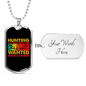 Hunting Is An Addiction Necklace Stainless Steel or 18k Gold Dog Tag 24" Chain-Express Your Love Gifts