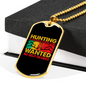 Hunting Is An Addiction Necklace Stainless Steel or 18k Gold Dog Tag 24" Chain-Express Your Love Gifts