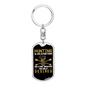 Hunting Is An Addiction No Help Desired Keychain Stainless Steel or 18k Gold Dog Tag Keyring-Express Your Love Gifts