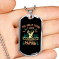 Hunting Is Being A Papaw Necklace Stainless Steel or 18k Gold Dog Tag 24" Chain-Express Your Love Gifts
