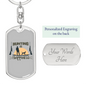 Hunting Is Happiness Hunter'S Keychain Stainless Steel or 18k Gold Dog Tag Keyring-Express Your Love Gifts