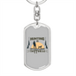 Hunting Is Happiness Hunter'S Keychain Stainless Steel or 18k Gold Dog Tag Keyring-Express Your Love Gifts