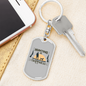 Hunting Is Happiness Hunter'S Keychain Stainless Steel or 18k Gold Dog Tag Keyring-Express Your Love Gifts