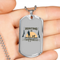 Hunting Is Happiness Necklace Stainless Steel or 18k Gold Dog Tag 24"-Express Your Love Gifts