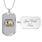 Hunting Is Happiness Necklace Stainless Steel or 18k Gold Dog Tag 24"-Express Your Love Gifts