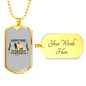 Hunting Is Happiness Necklace Stainless Steel or 18k Gold Dog Tag 24"-Express Your Love Gifts