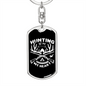 Hunting Is In Keychain Stainless Steel or 18k Gold Dog Tag Keyring-Express Your Love Gifts