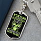 Hunting Is In My Blood Keychain Stainless Steel or 18k Gold Dog Tag Keyring-Express Your Love Gifts