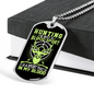 Hunting Is In My Blood Necklace Stainless Steel or 18k Gold Dog Tag 24" Chain-Express Your Love Gifts