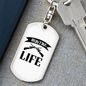 Hunting Is Life Keychain Stainless Steel or 18k Gold Dog Tag Keyring-Express Your Love Gifts