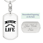 Hunting Is Life Keychain Stainless Steel or 18k Gold Dog Tag Keyring-Express Your Love Gifts