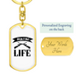 Hunting Is Life Keychain Stainless Steel or 18k Gold Dog Tag Keyring-Express Your Love Gifts
