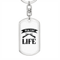 Hunting Is Life Keychain Stainless Steel or 18k Gold Dog Tag Keyring-Express Your Love Gifts