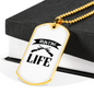 Hunting Is Life Necklace Stainless Steel or 18k Gold Dog Tag 24" Chain-Express Your Love Gifts