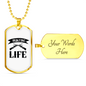 Hunting Is Life Necklace Stainless Steel or 18k Gold Dog Tag 24" Chain-Express Your Love Gifts
