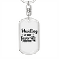 Hunting Is My Favorite Season Keychain Stainless Steel or 18k Gold Dog Tag Keyring-Express Your Love Gifts