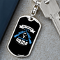 Hunting Is My Game Keychain Stainless Steel or 18k Gold Dog Tag Keyring-Express Your Love Gifts