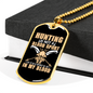 Hunting Is Not A Blood Sport Necklace Stainless Steel or 18k Gold Dog Tag 24" Chain-Express Your Love Gifts