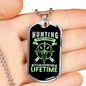 Hunting Is Not A Hobby Necklace Stainless Steel or 18k Gold Dog Tag 24" Chain-Express Your Love Gifts