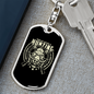 Hunting Is Problem Solving Keychain Stainless Steel or 18k Gold Dog Tag Keyring-Express Your Love Gifts