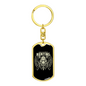 Hunting Is Problem Solving Keychain Stainless Steel or 18k Gold Dog Tag Keyring-Express Your Love Gifts