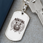 Hunting Is Problem Solving White Keychain Stainless Steel or 18k Gold Dog Tag Keyring-Express Your Love Gifts