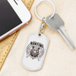 Hunting Is Problem Solving White Keychain Stainless Steel or 18k Gold Dog Tag Keyring-Express Your Love Gifts