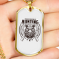 Hunting Is Problem Solving White Necklace Stainless Steel or 18k Gold Dog Tag 24" Chain-Express Your Love Gifts