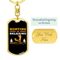 Hunting Is Relaxing Keychain Stainless Steel or 18k Gold Dog Tag Keyring-Express Your Love Gifts