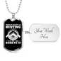 Hunting Is Savage Pleasure Necklace Stainless Steel or 18k Gold Dog Tag 24" Chain-Express Your Love Gifts