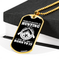 Hunting Is Savage Pleasure Necklace Stainless Steel or 18k Gold Dog Tag 24" Chain-Express Your Love Gifts