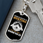Hunting Is Savage Pleasure White Keychain Stainless Steel or 18k Gold Dog Tag Keyring-Express Your Love Gifts