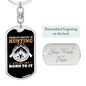 Hunting Is Savage Pleasure White Keychain Stainless Steel or 18k Gold Dog Tag Keyring-Express Your Love Gifts