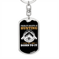 Hunting Is Savage Pleasure White Keychain Stainless Steel or 18k Gold Dog Tag Keyring-Express Your Love Gifts