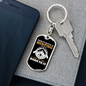 Hunting Is Savage Pleasure White Keychain Stainless Steel or 18k Gold Dog Tag Keyring-Express Your Love Gifts