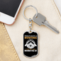 Hunting Is Savage Pleasure White Keychain Stainless Steel or 18k Gold Dog Tag Keyring-Express Your Love Gifts