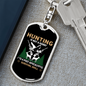 Hunting Is Survival Skill Keychain Stainless Steel or 18k Gold Dog Tag Keyring-Express Your Love Gifts