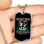 Hunting Is Survival Skill Necklace Stainless Steel or 18k Gold Dog Tag 24" Chain-Express Your Love Gifts