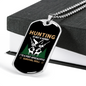 Hunting Is Survival Skill Necklace Stainless Steel or 18k Gold Dog Tag 24" Chain-Express Your Love Gifts