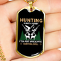 Hunting Is Survival Skill Necklace Stainless Steel or 18k Gold Dog Tag 24" Chain-Express Your Love Gifts